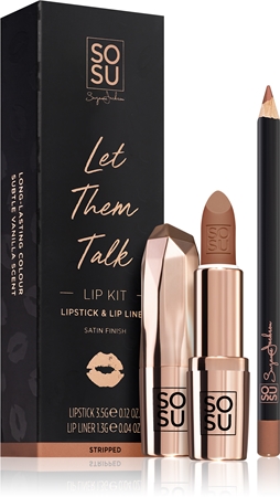 SOSU Cosmetics Let Them Talk Lip Kit sada na pery odtieň Stripped