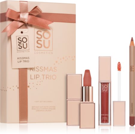 SOSU Cosmetics Kissmas Lip Trio darilni set (za ustnice)