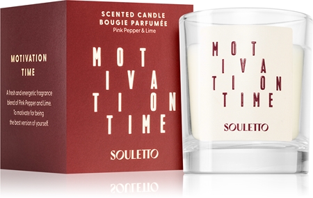 Souletto Motivation Time Pink Pepper & Lime bougie parfumée compatible avec un carrousel