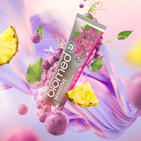 Biomed Sensitive Bioaktive Zahncreme zur Reduzierung der Zahnempfindlichkeit und für gesundes Zahnfleisch