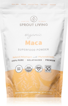 Sprout Living Organic Maca Root Powder prášek pro udržení energie a kognitivní výkonnosti