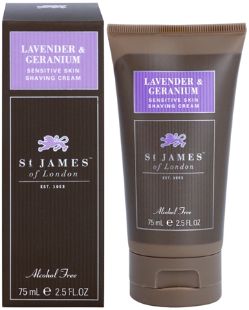 St. James Of London Lavender & Geranium crema de afeitar estuche de viaje para hombre