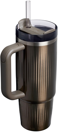 Stanley Quencher H2.O Fluted Tumbler Edelstahlbecher mit Trinkhalm groß