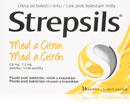 Strepsils Strepsils Med a Citrón lisované pastilky na bolesť v krku