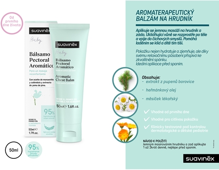 Suavinex Baby Aromatic Chest Balm balzám na hrudník pro uvolnění hlenů