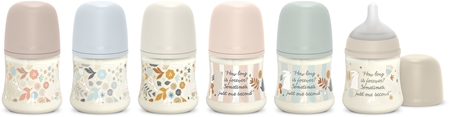 Suavinex Wonderland SX Pro Physiological Anti-Colic Babyflasche S Slow Flow 0 m+ Liberty Cream