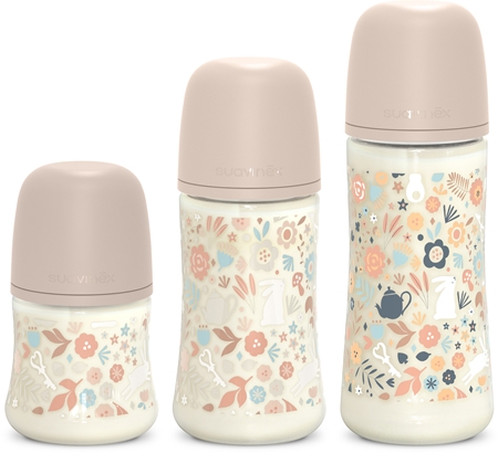 Suavinex Wonderland SX Pro Physiological Anti-Colic nappflaska S Slow Flom 0 m+ Liberty Pink