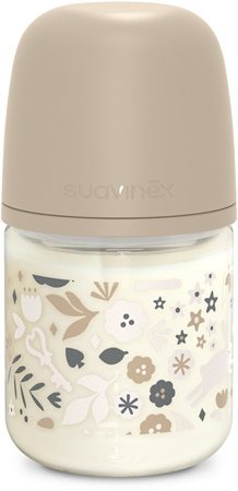 Suavinex Wonderland SX Pro Physiological Anti-Colic Glass стъклено бебешко шише S Slow Flow 0 m+ Liberty Cream