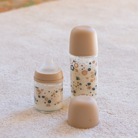 Suavinex Wonderland SX Pro Physiological Anti-Colic Glass stiklinis buteliukas kūdikiams M Medium Flow 3 m+ Liberty Cream