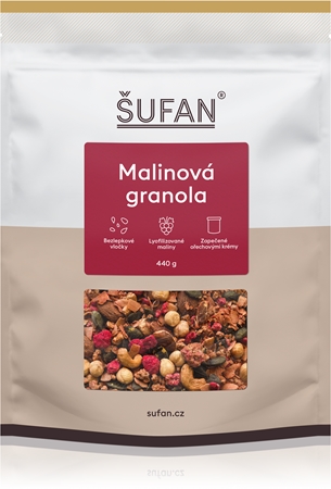 Šufan Granola mit Himbeeren Müsli mit Himbeeren