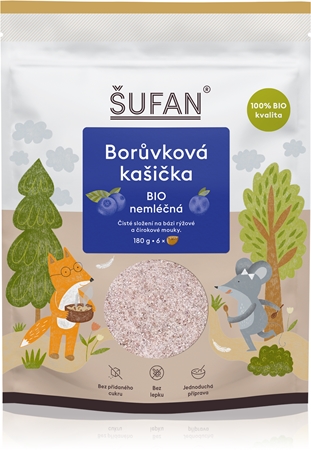 Šufan Borůvková kašička BIO nemléčná rýžová kaše pro děti