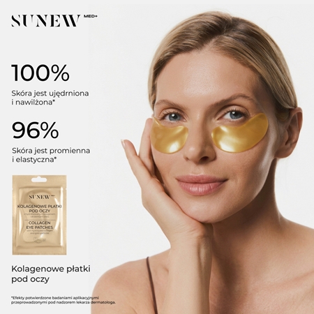 SUNEWMED+ Brightening Collagen Eye Patches kolagenowe płatki pod oczy z hydrolizowaneym kolaganem i drobinkami złota