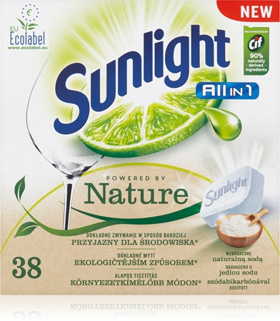 Sunlight All in 1 Powered by Nature tablettes pour lave-vaisselle
