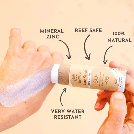 Suntribe Sports Zinc Stick stick protettivo minerale per zone sensibili SPF 50