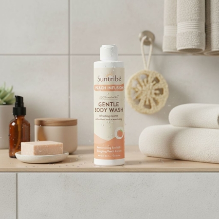 Suntribe Gentle Body Wash Silky Shower Gel with peach extract