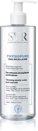 SVR Physiopure água micelar para uma limpeza suave para rosto e contorno dos olhos