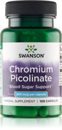 Swanson Pikolinian Chromu kapsułki do utrzymania prawidłowego stężenia cukru we krwi