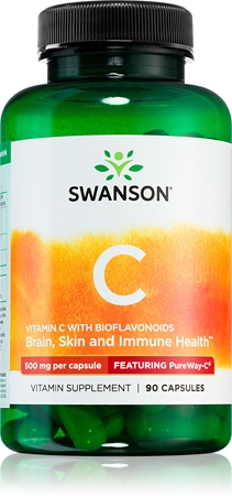 Swanson Witamina C z bioflawonoidami 500mg kapsułki na wsparcie układu odpornościowego