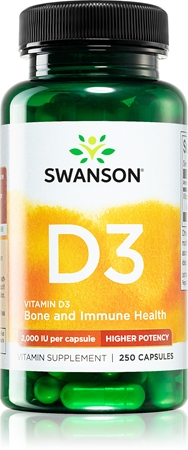 Swanson Vitamin D3 2000 IU podpora normálneho stavu kostí a zubov