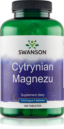 Swanson Cytrynian Magnezu tabletki dla redukcji zmęczenia i wyczerpania