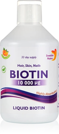 Swedish Nutra Biotin 10 000 μg supliment alimentar pentru par frumos si sanatos