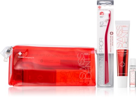 Swissdent Emergency Kit Red Ensemble de soins dentaires (pour un blanchiment délicat et une protection de l'émail dentaire)