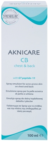 Synchroline Aknicare CB emulze ve spreji redukující projevy akné na hrudi a zádech