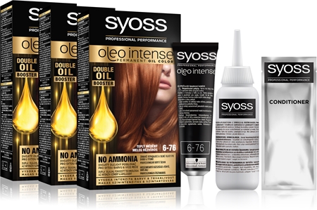 Syoss Oleo Intense trwały kolor włosów 6-76 Warm Copper (wygodne opakowanie) odcień