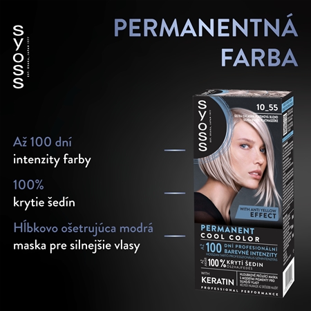 Syoss Permanent Cool Color permanentná farba na vlasy s chladným podtónom