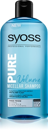 Syoss Pure Volume Volumizing Micellar Shampoo För svagt hår