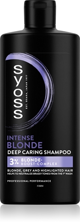 Syoss Intense Blonde shampoing violet pour cheveux blonds et gris