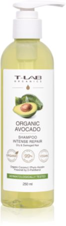 T-LAB Organics Organic Avocado Intense Repair Shampoo αποκαταστατικό σαμπουάν για κατεστραμμένα και εύθραυστα μαλλιά