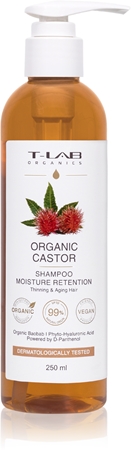 T-LAB Organics Organic Castor Moisture Retention Shampoo shampoing pour cheveux secs et fragilisés