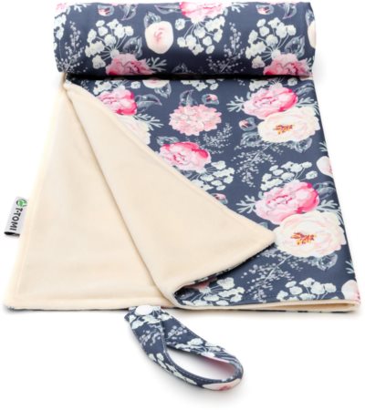 T-TOMI Changing Pad Grey Flowers - Colour waschbare Wickelauflage
