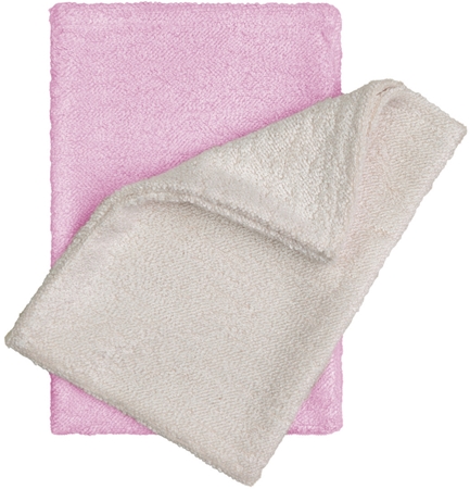 T-TOMI Bamboo Washcloth Natur + Pink guanto di spugna