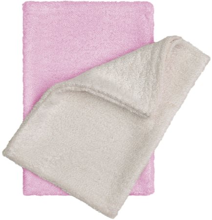T-TOMI Bamboo Washcloth Natur + Pink manopla de limpieza