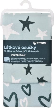 T-TOMI Cloth Towels Hearts & Stars Badetuch