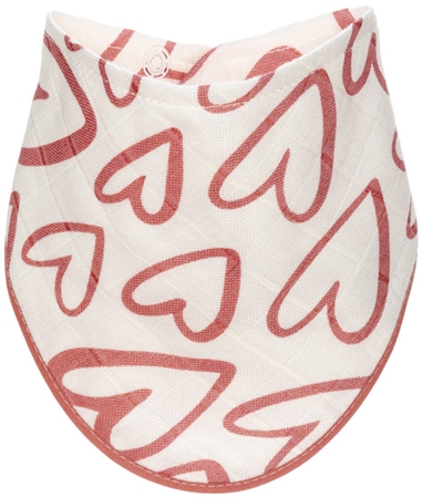 T-TOMI BIO Bamboo Bibs Pink Hearts baby bib