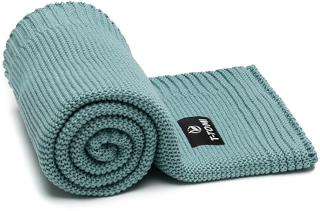 T-TOMI Knitted Blanket Mint Waves manta tricotada