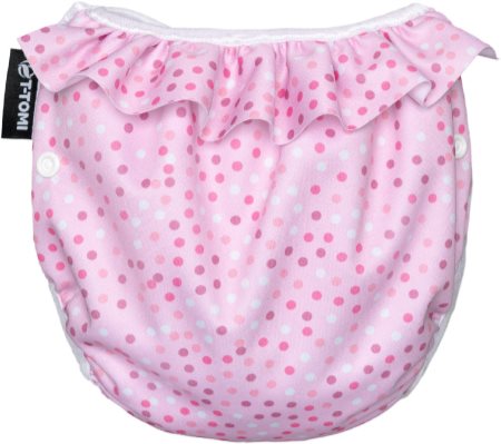 T-TOMI Diaper Swimwear Pink Dots pielucho-kąpielówki nadające się do prania