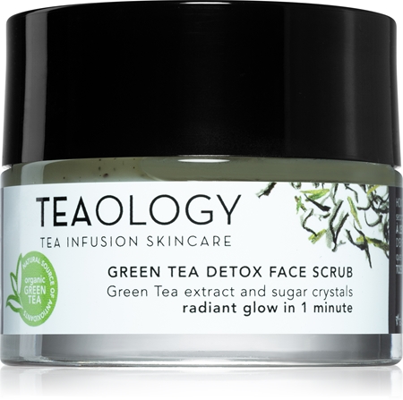 Teaology Cleansing Green Tea Detox Face Scrub esfoliante de açúcar para nutrir e limpar a pele com suavidade com chá verde