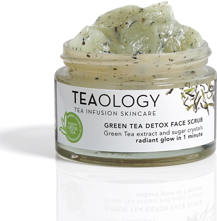 Teaology Cleansing Green Tea Detox Face Scrub esfoliante de açúcar para nutrir e limpar a pele com suavidade com chá verde