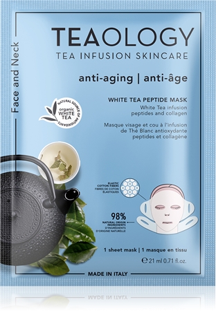Teaology White Tea Peptide Mask plátýnková maska pro intenzivní vypnutí a rozjasnění pleti