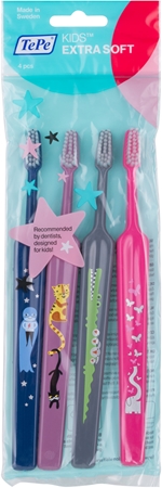 TePe Kids Extra Soft brosses à dents pour enfant extra soft 4 pièces