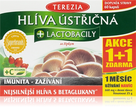 Terezia Hlíva ústřičná + lactobacily 1+1 ZDARMA kapsuly na podporu imunitného systému