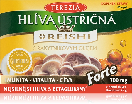 Terezia Hlíva ústřičná + REISHI FORTE s rakytníkovým olejem kapsle pro podporu imunitního systému