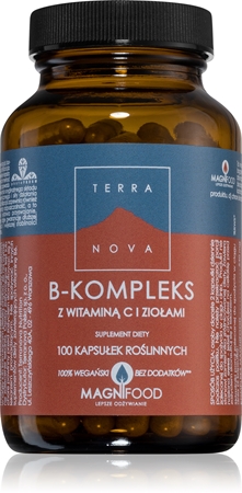 Terranova B-kompleks + witaminą C i ziołami kapsułki dla zwiększenia odporności, redukcji poziomu zmęczenia i wyczerpania