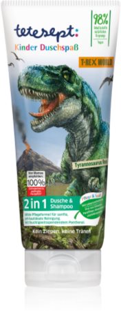 Tetesept Shower Gel & Shampoo T-Rex World Delikat duschtvål och schampo för barn