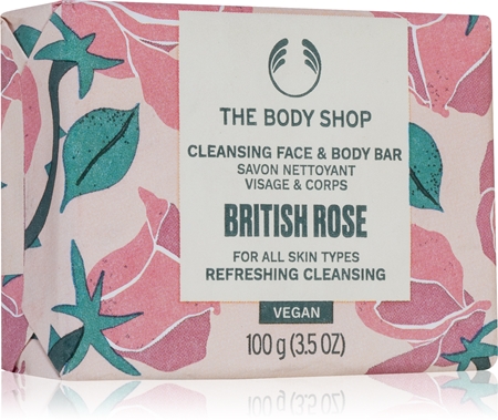 The Body Shop British Rose Cleansing Bar savon solide corps et visage