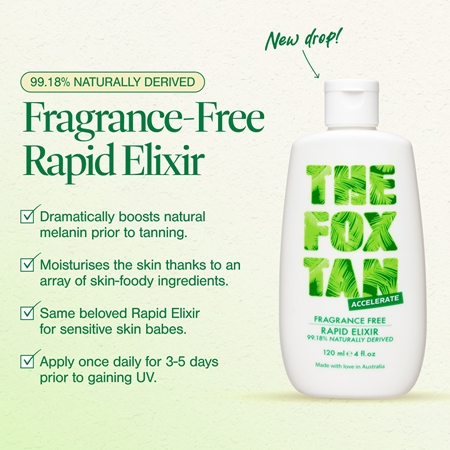 The Fox Tan Fragrance Free Elixir tělový krém urychlující opalování
